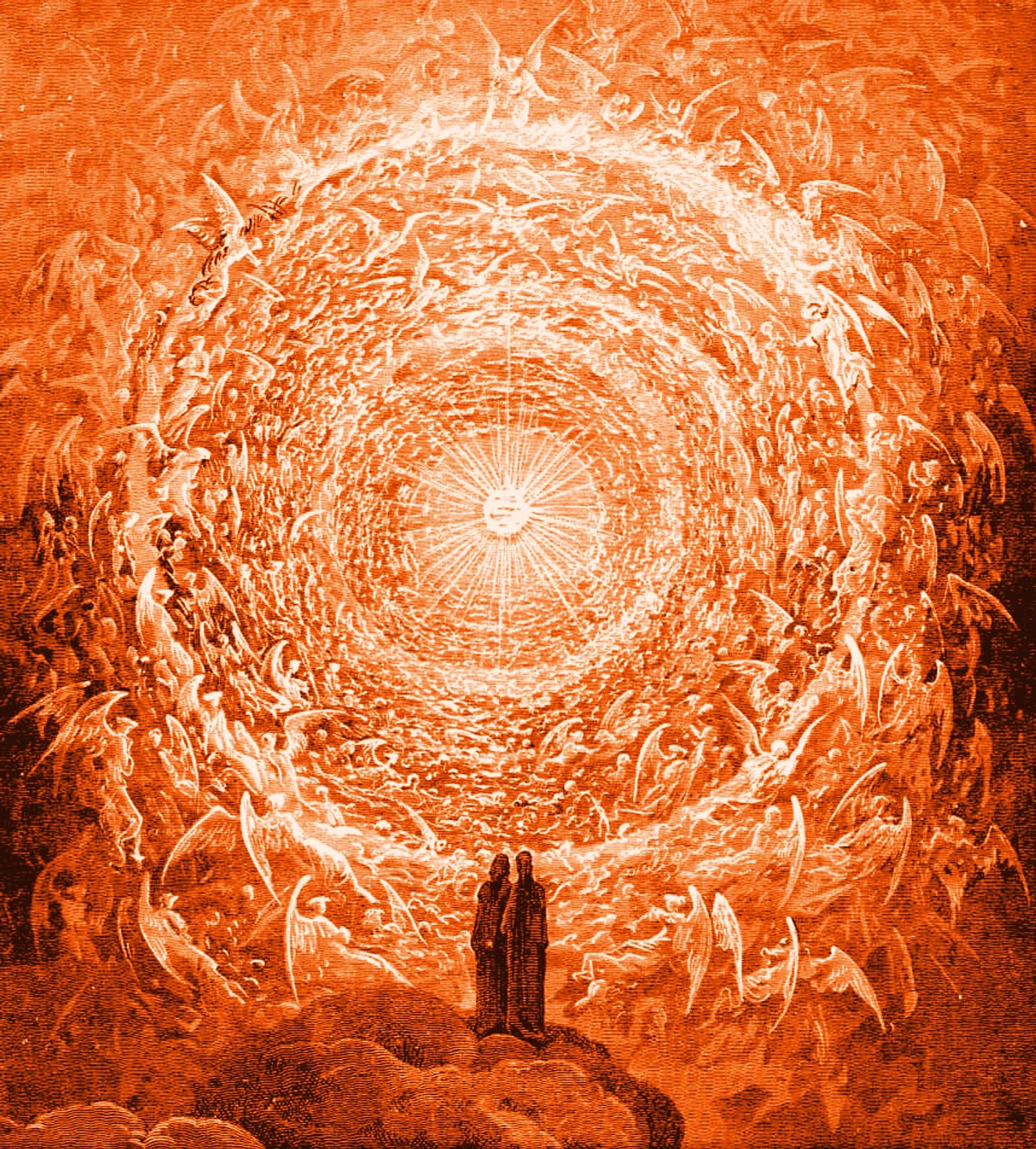A vast circle of light opening in the sky