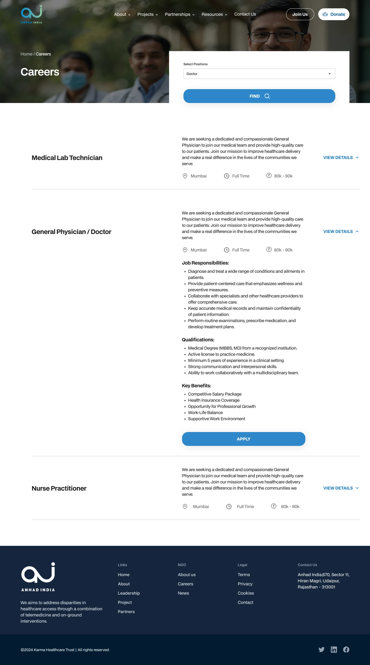 Careers, role open template