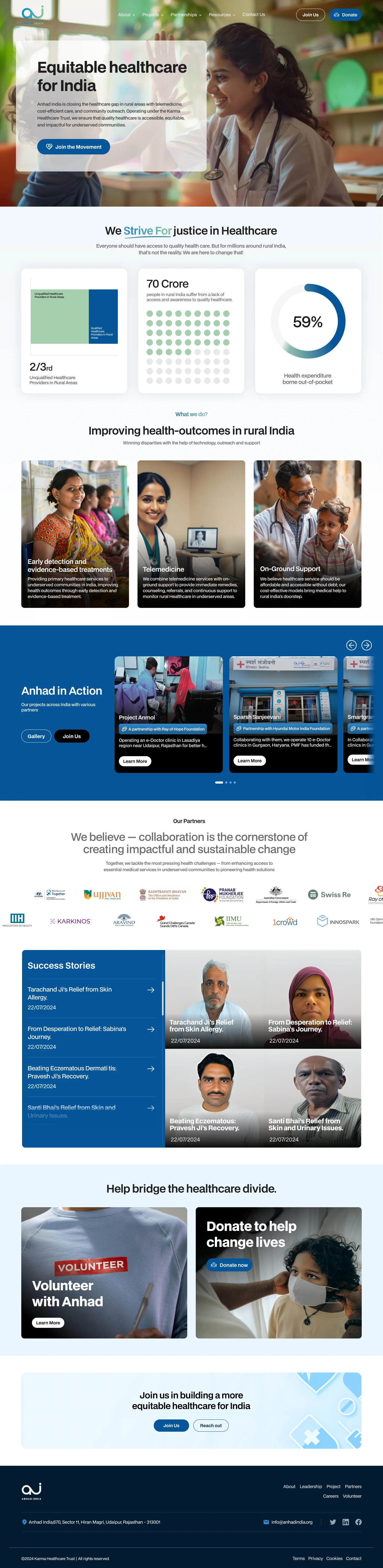 The Anhad India homepage