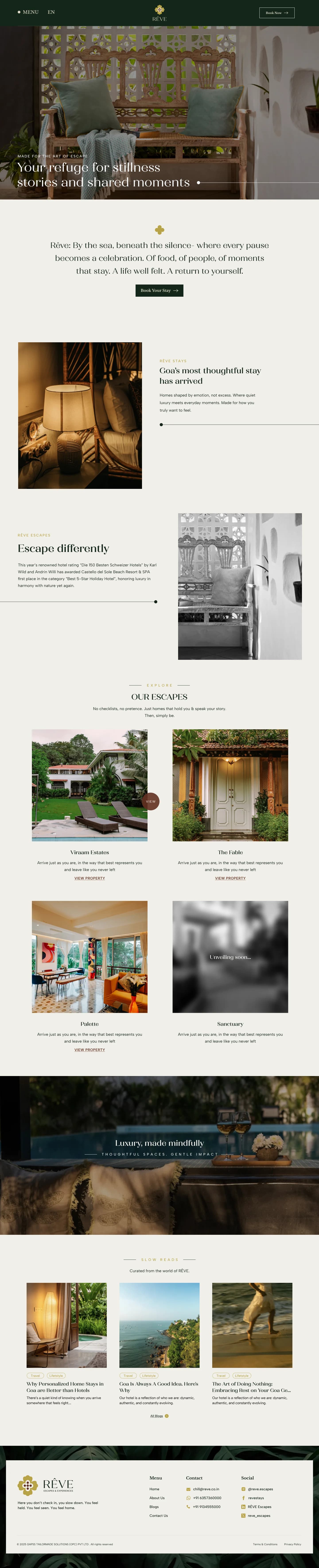Home, the full desktop page